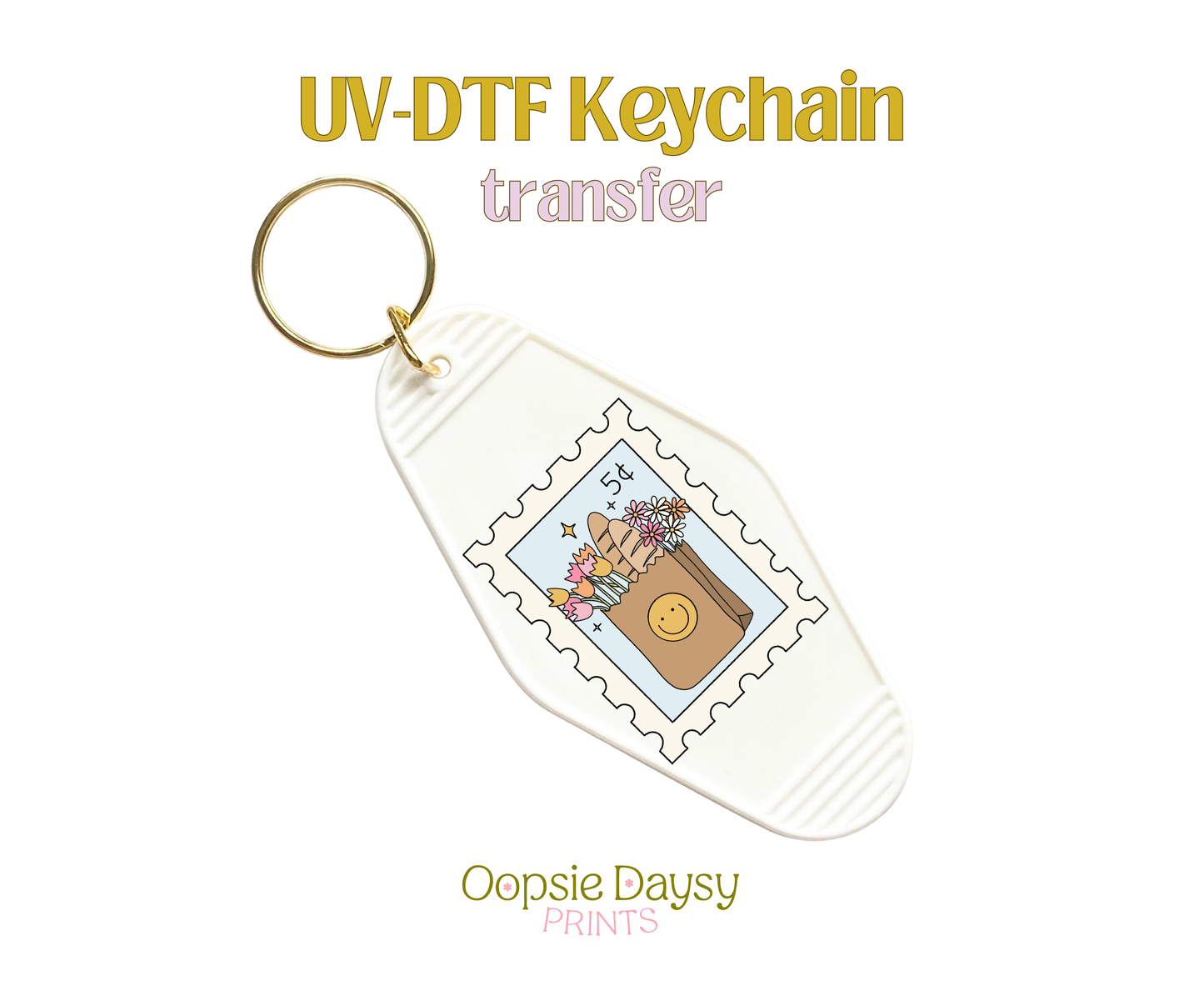 Market Bag Stamp UV-DTF Keychain