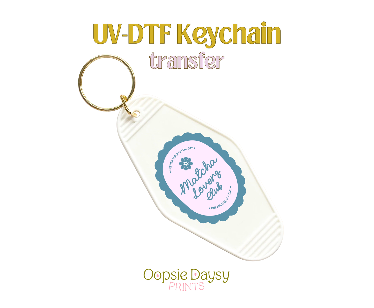 Matcha Label Blue UV-DTF Keychain