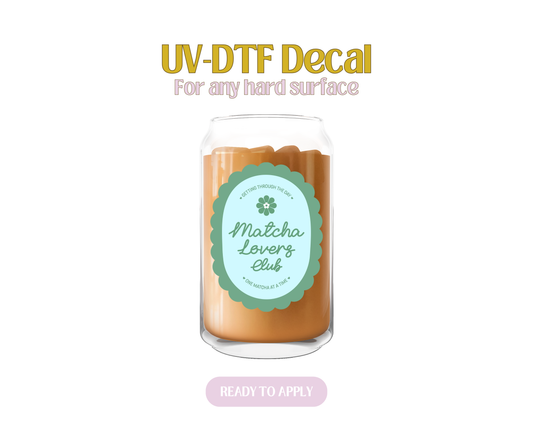 Matcha Label Green Blue UV-DTF Decal