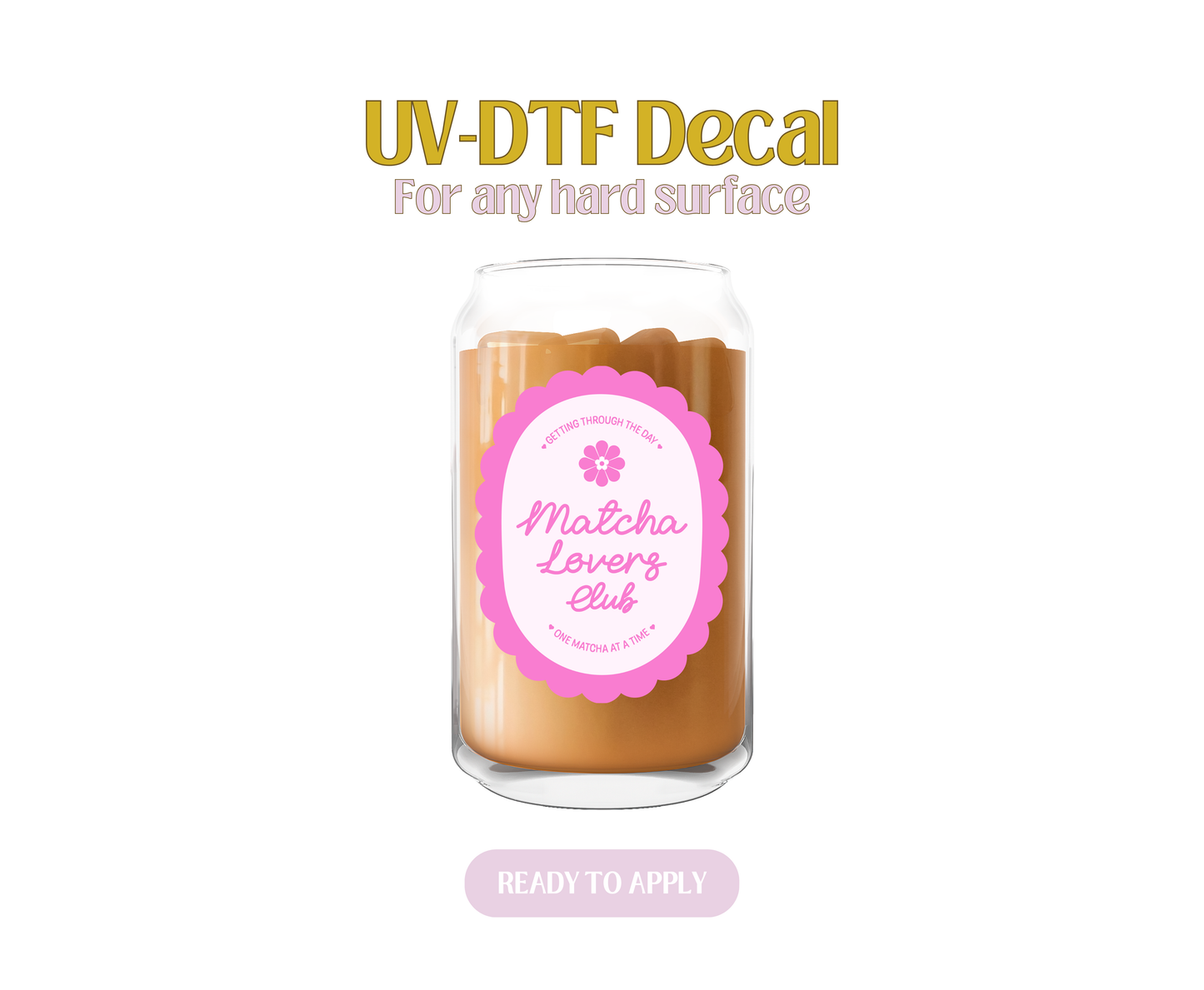 Matcha Label Light Pink  UV-DTF Decal