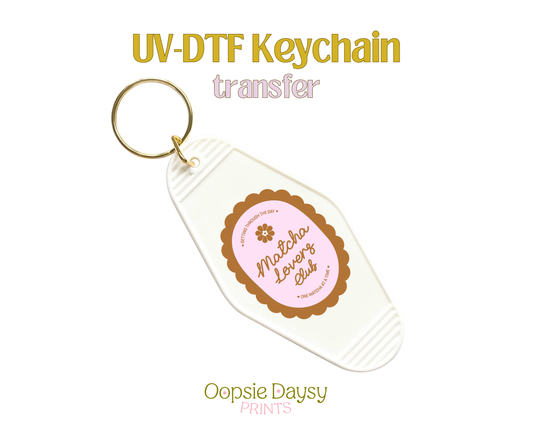 Matcha Label Retro  UV-DTF Keychain