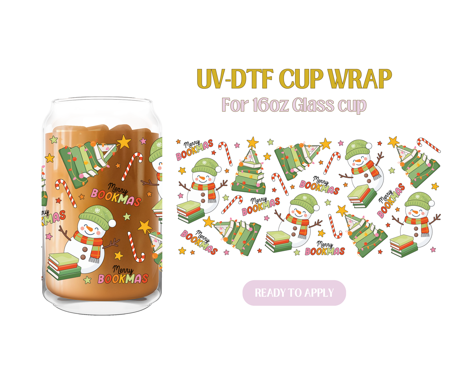 Merry Bookmas UV-DTF Wrap