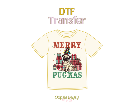 Merry Pugmas DTF Transfer