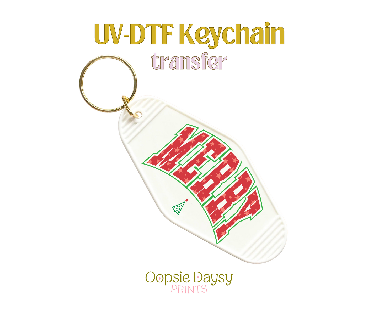 Merry Red Xmas UV-DTF Keychain