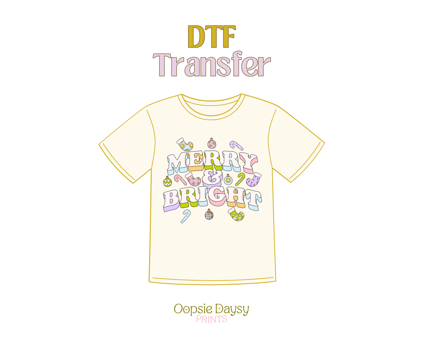 Merry & Bright DTF Transfer