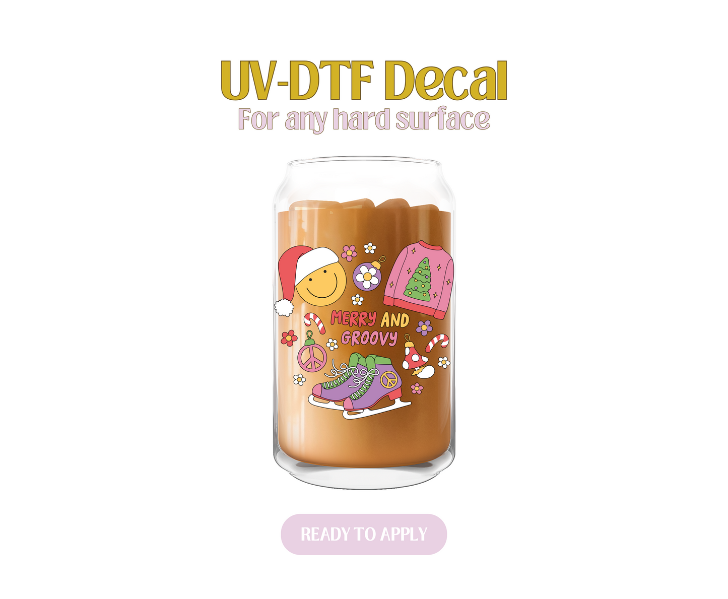 Merry & Groovy Retro UV-DTF Decal