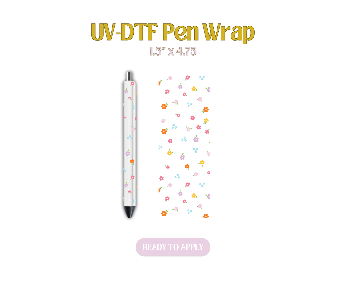 Mini Cute Colorful Spring Flowers UV-DTF Pen Wraps