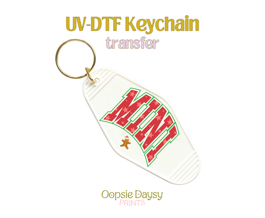 Mini Red Xmas UV-DTF Keychain