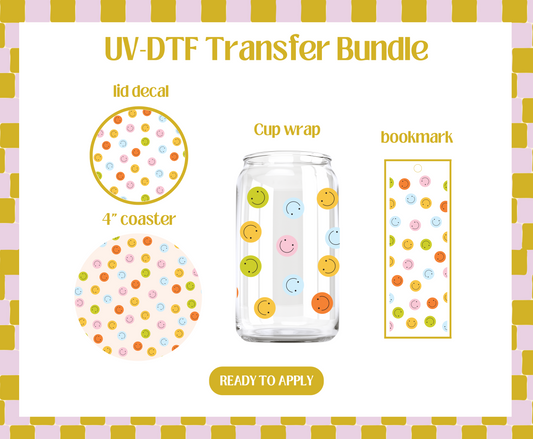 Mini Smiley UV-DTF Transfer Bundle