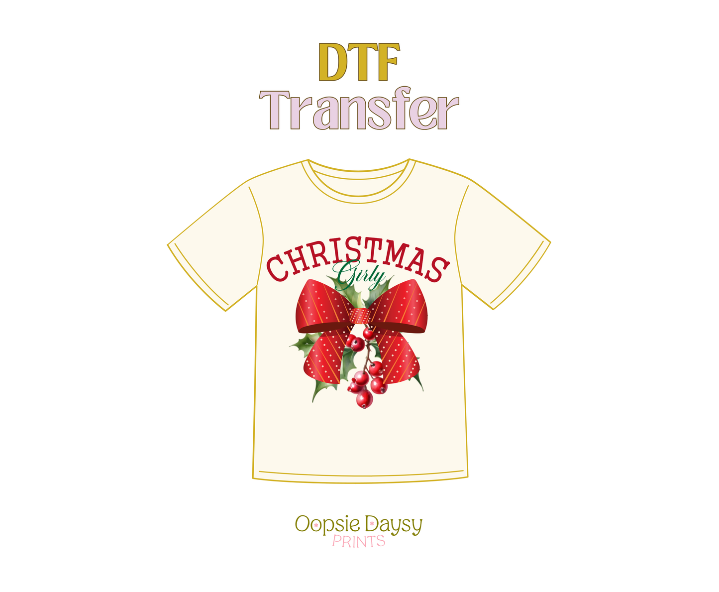 Mistletoe Christmas Girly   DTF Transfer