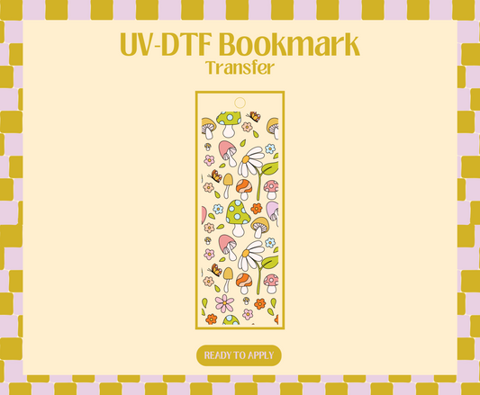 Mushroom Doodles UV-DTF Bookmark