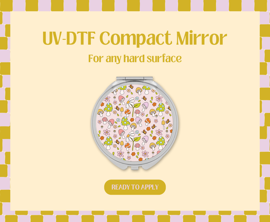 Mushroom Doodles UV-DTF Compact Mirror