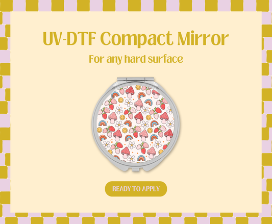 Mushroom Rainbow UV-DTF Compact Mirror