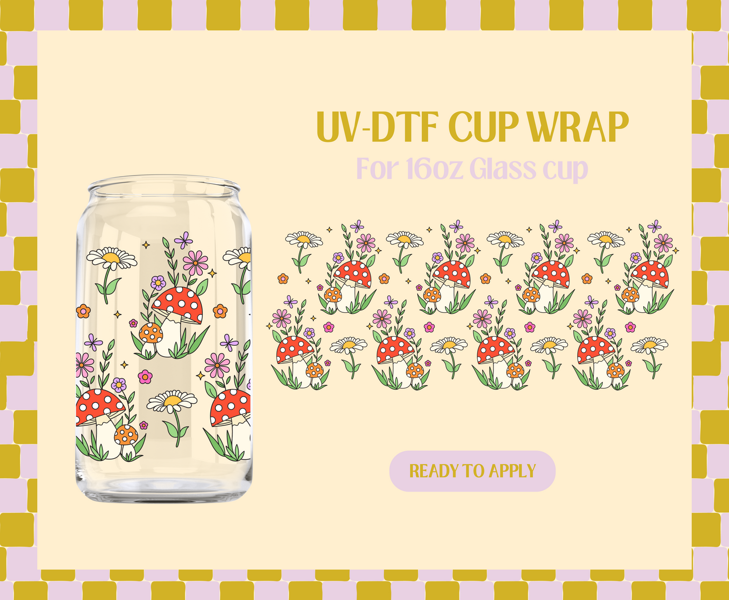 Mushroom Spring UV-DTF Wrap