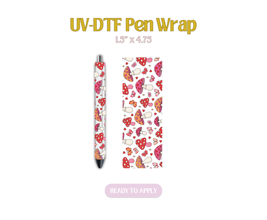 Mushroom and Butterflies Love UV-DTF Pen Wraps