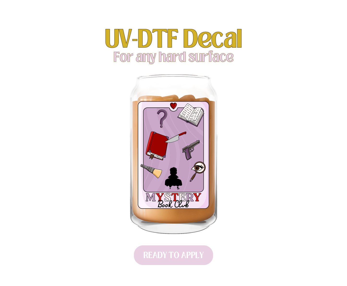 Mystery Bookclub Poster UV-DTF Decal