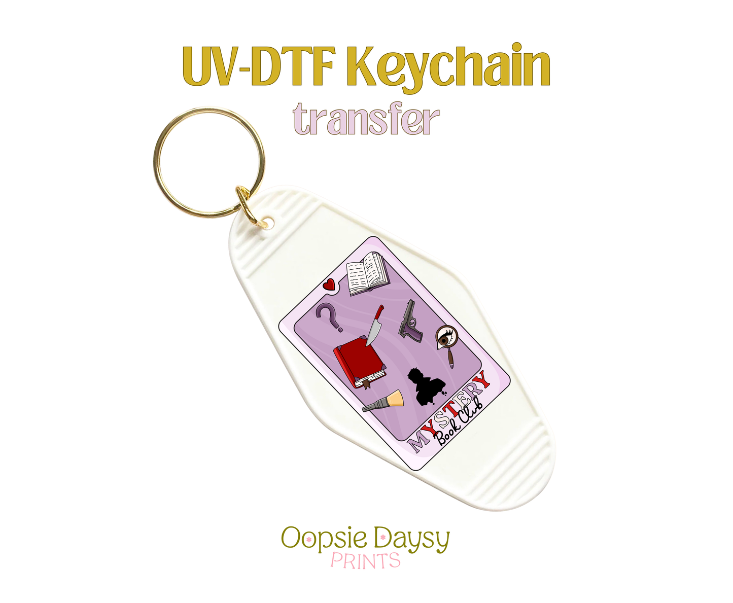Mystery Bookclub Poster UV-DTF Keychain