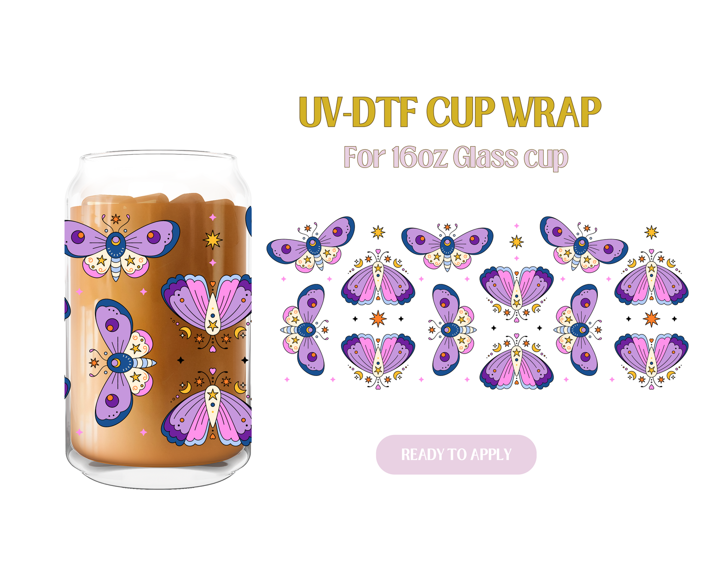 Mystical Moths UV-DTF Wrap