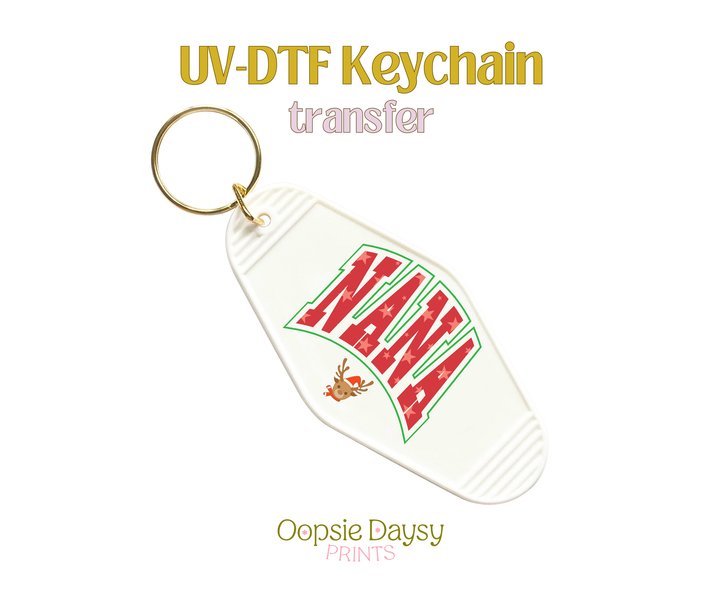 Nana Red Xmas UV-DTF Keychain