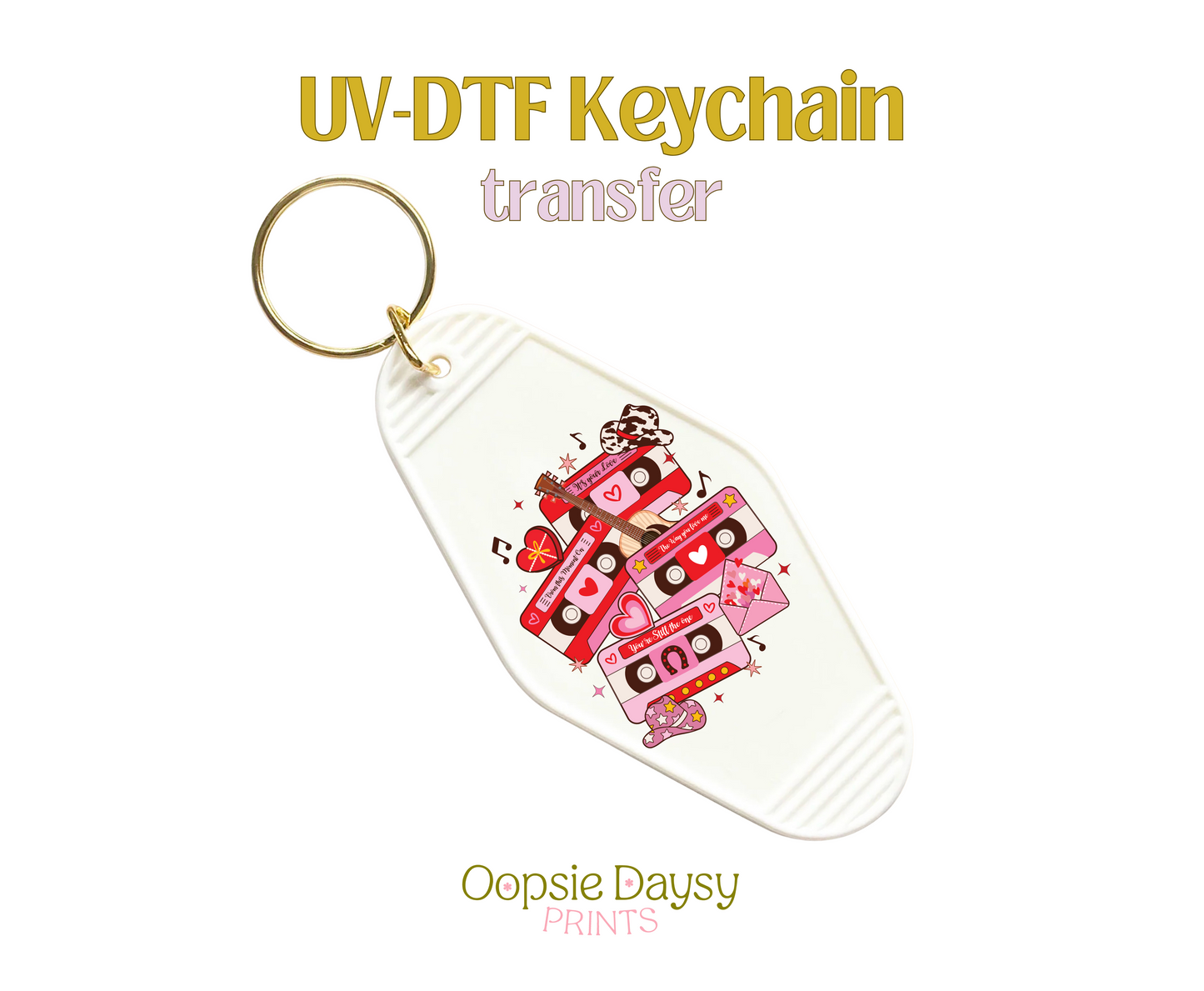 Nashville's Valentine Cassette UV-DTF Keychain