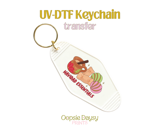 Navidad Essentials UV-DTF Keychain