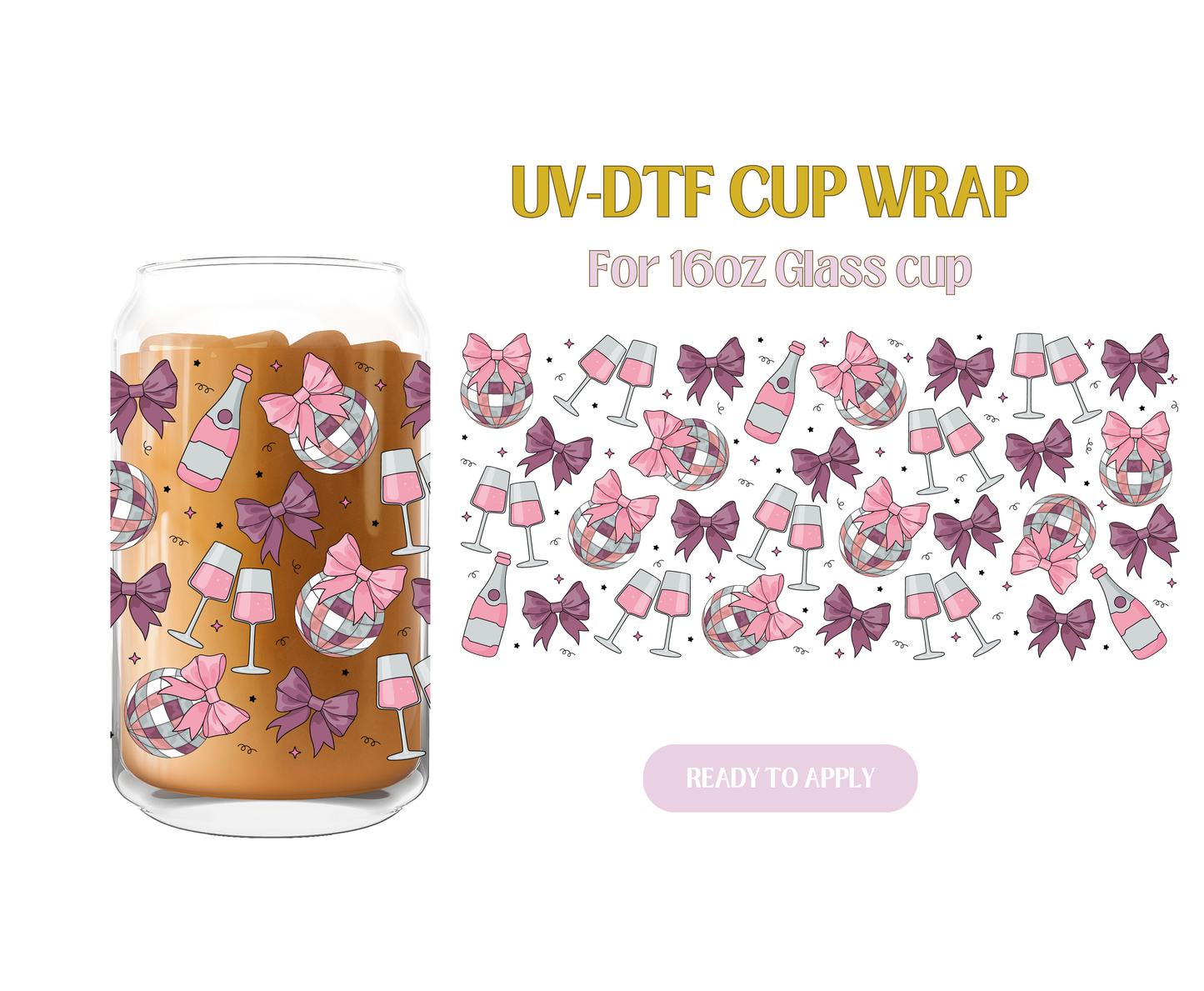 New Year Disco UV-DTF Wrap