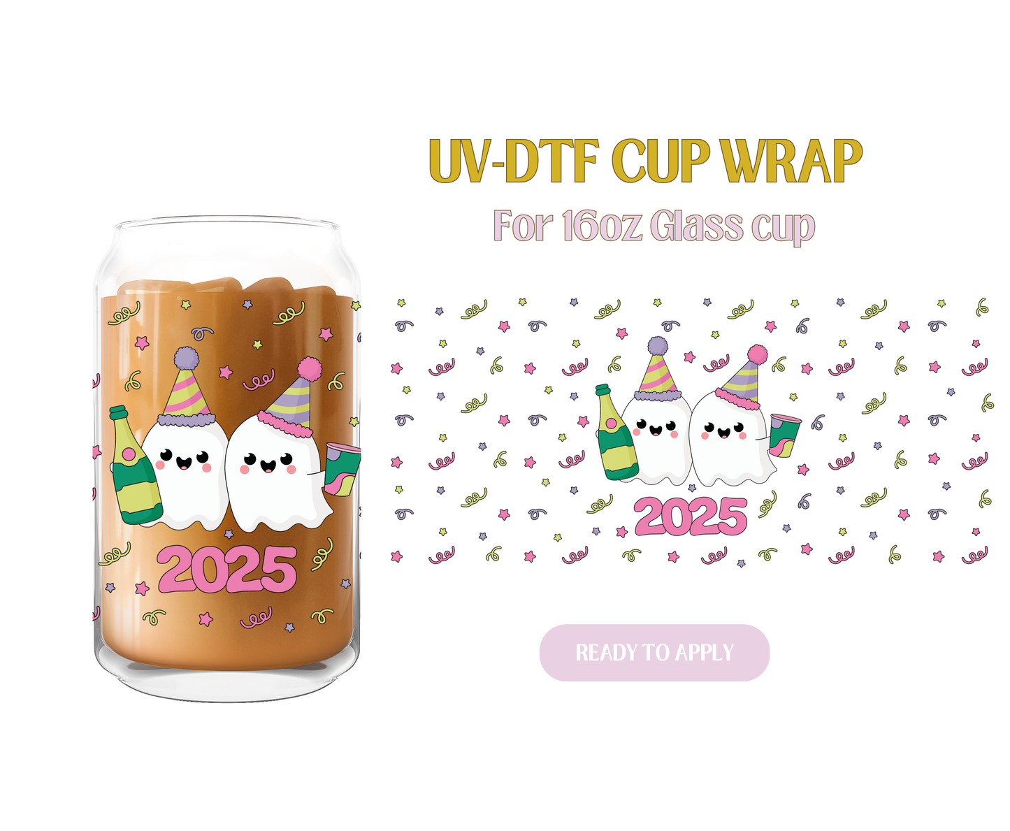 New Year Ghost UV-DTF Wrap