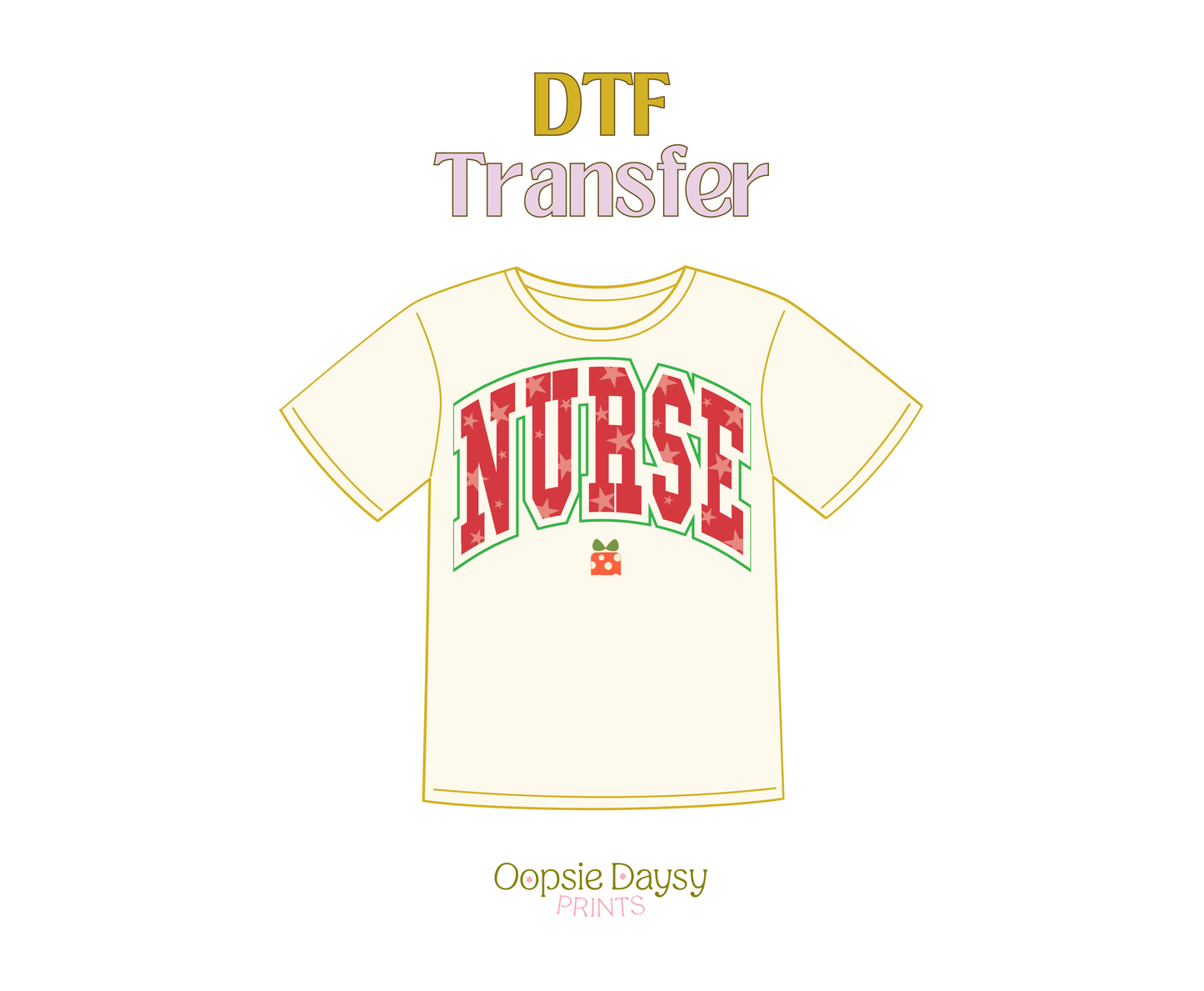 Nurse Red Xmas DTF Transfer