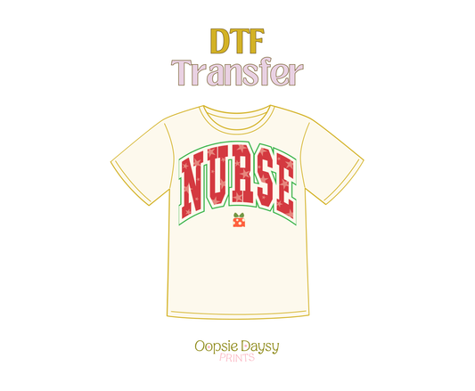 Nurse Red Xmas DTF Transfer