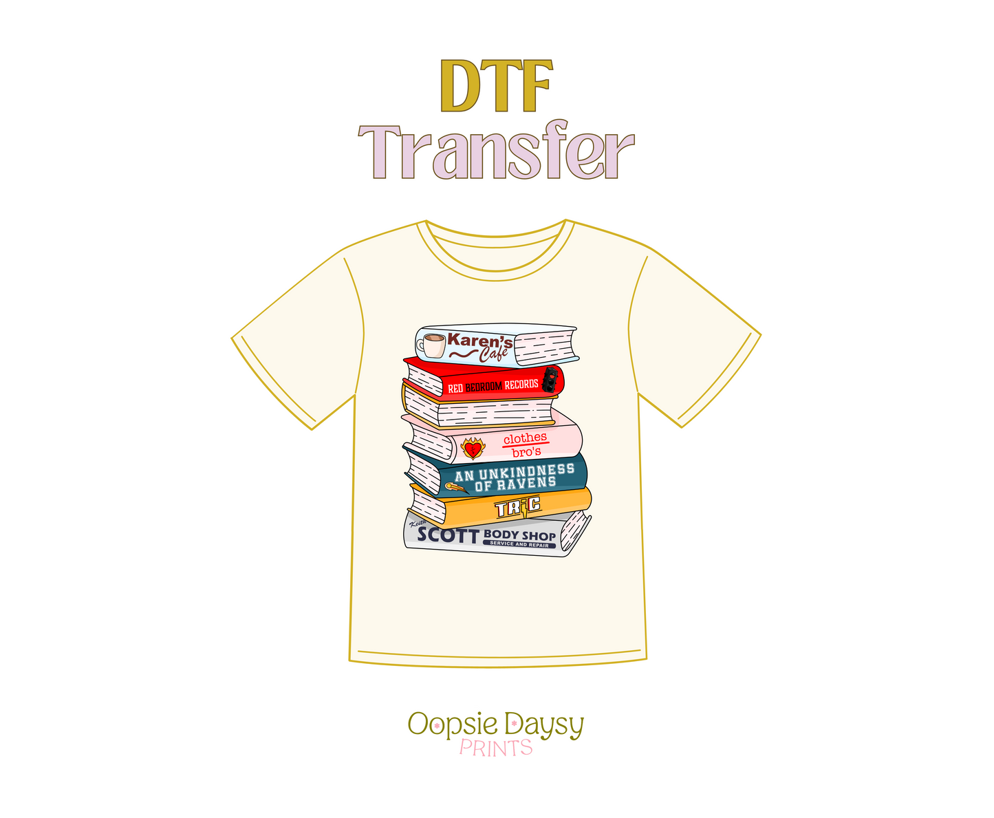 OTH Book Stack DTF Transfer