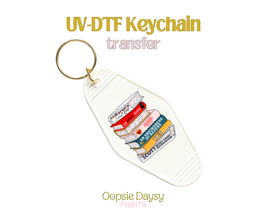 OTH Book Stack UV-DTF Keychain