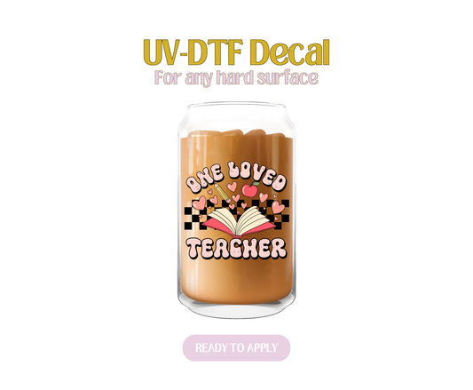 One Loved Retro Teacher UV-DTF Decal