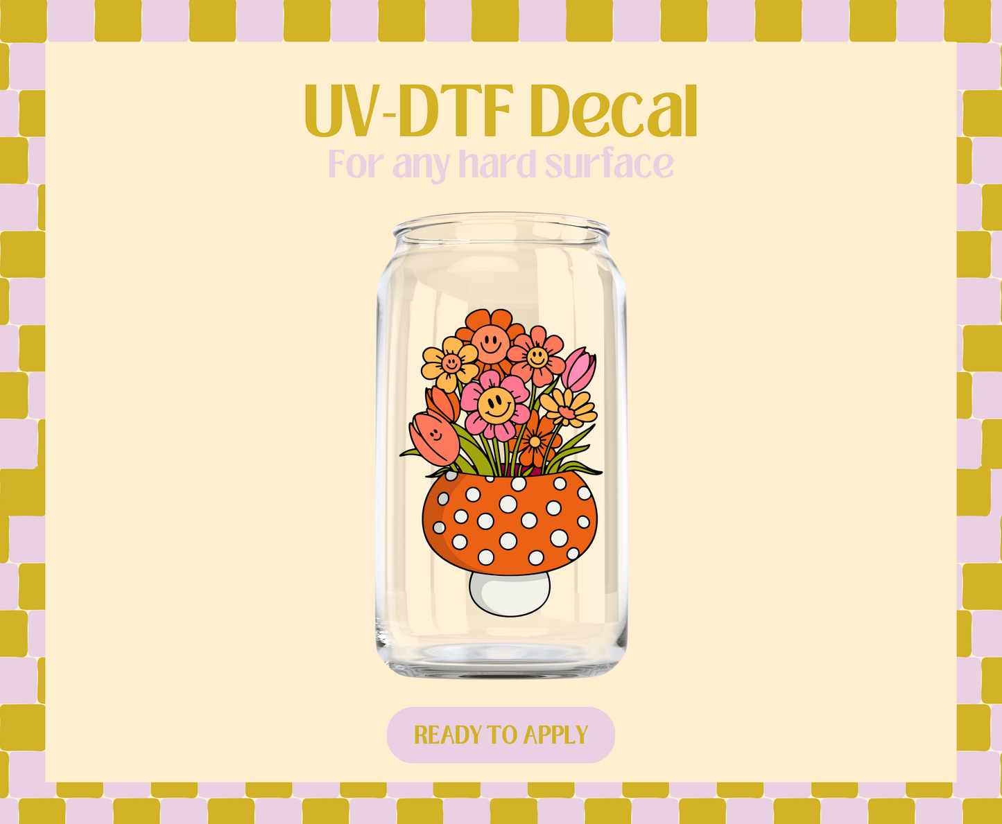 Orange Mushie Vase UV-DTF Decal