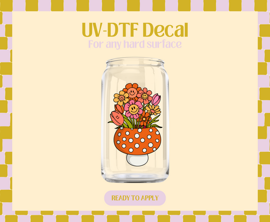 Orange Mushie Vase UV-DTF Decal