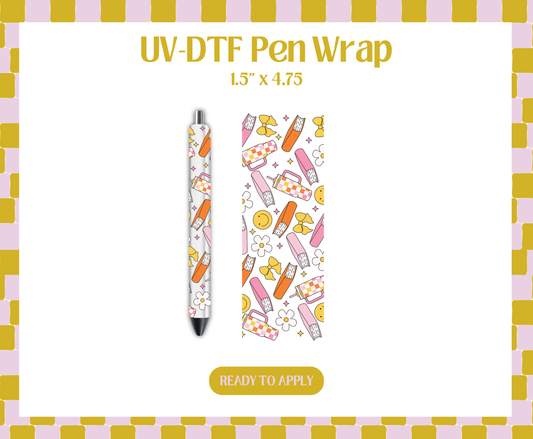 Orange bookish UV-DTF Pen Wraps