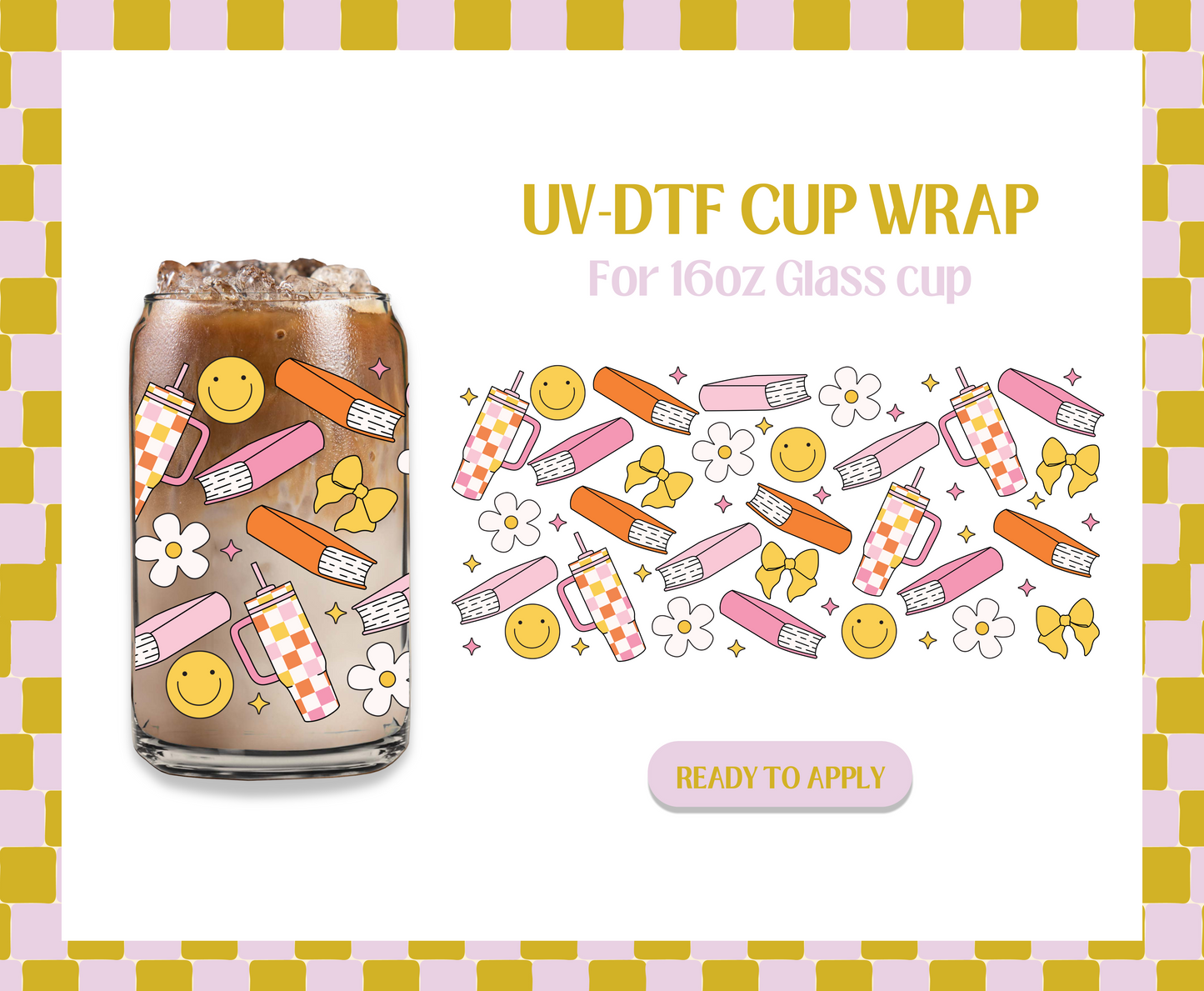 Orange bookish UV-DTF Wrap