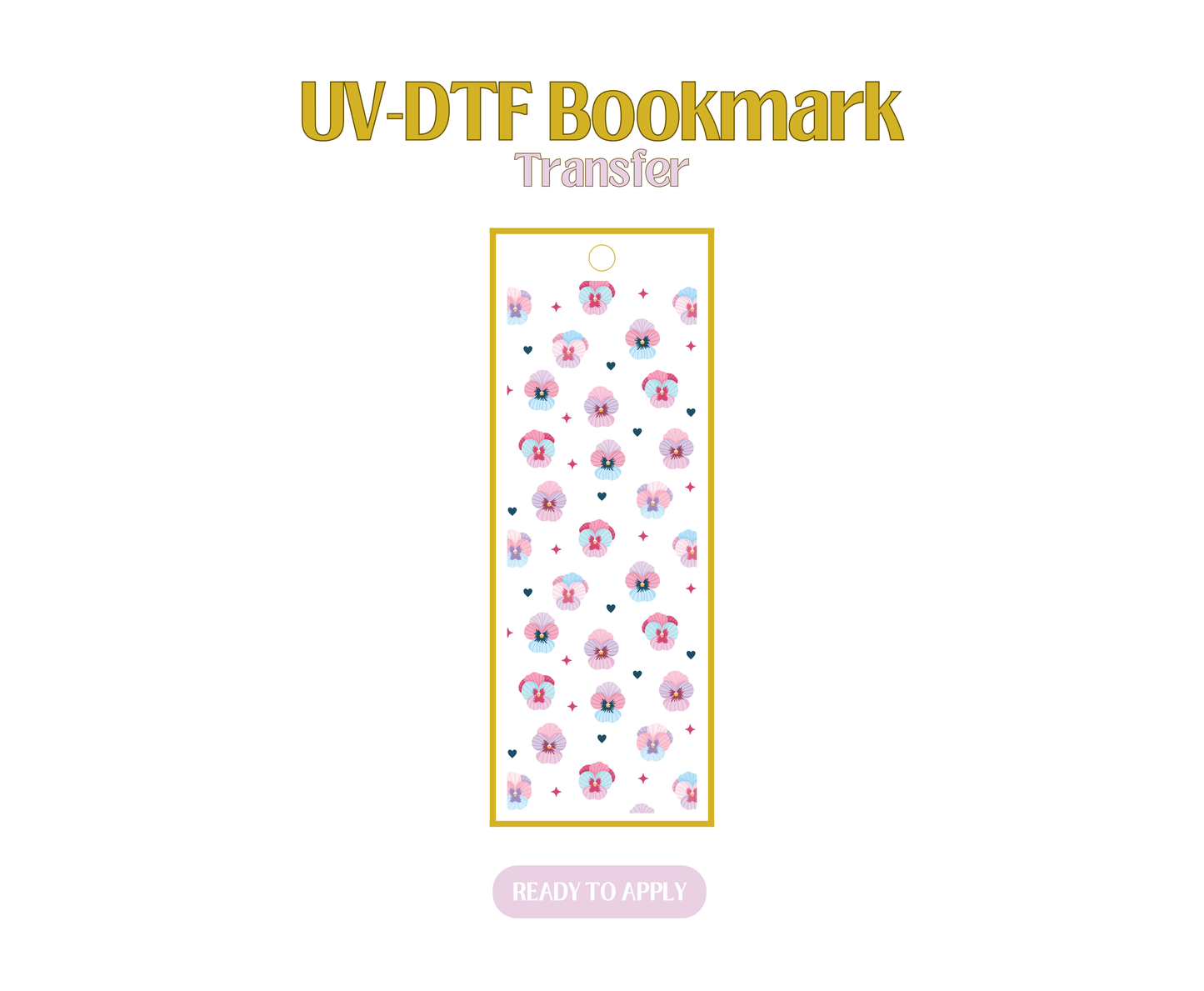 Pansy UV-DTF Bookmark