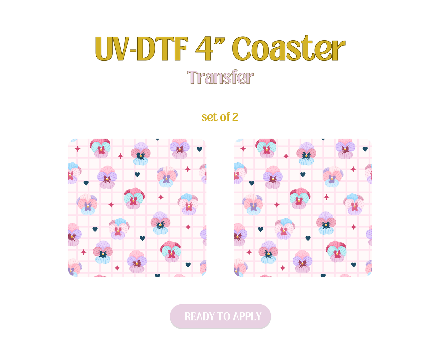 Pansy UV-DTF 4" Coaster