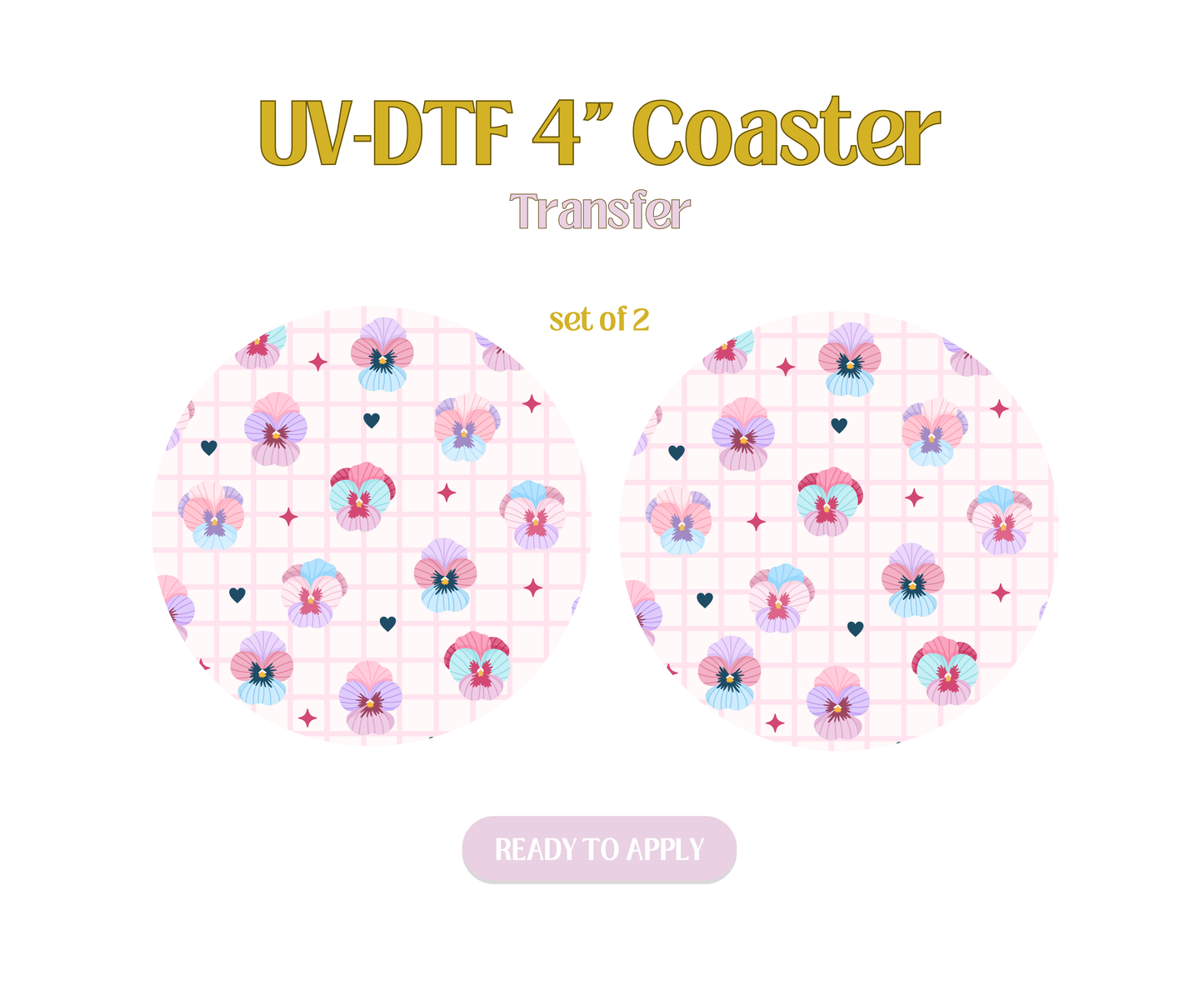 Pansy UV-DTF 4" Coaster