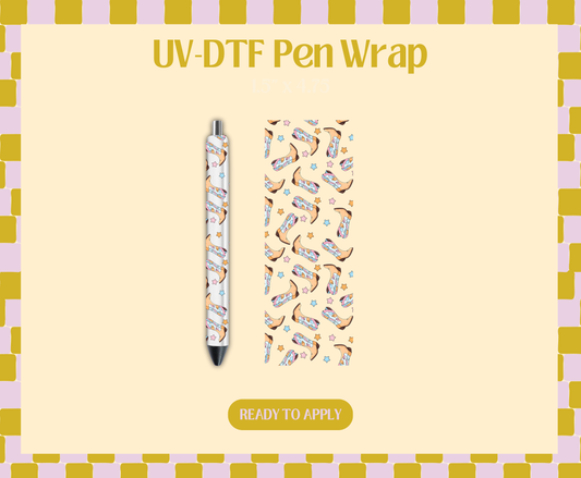 Pink Coastal Cowgirl UV-DTF Pen Wraps