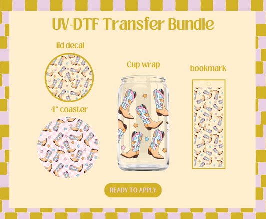 Pink Coastal Cowgirl UV-DTF Transfer Bundle