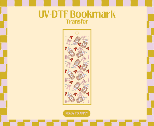 Pink Coffee Girly UV-DTF Bookmark