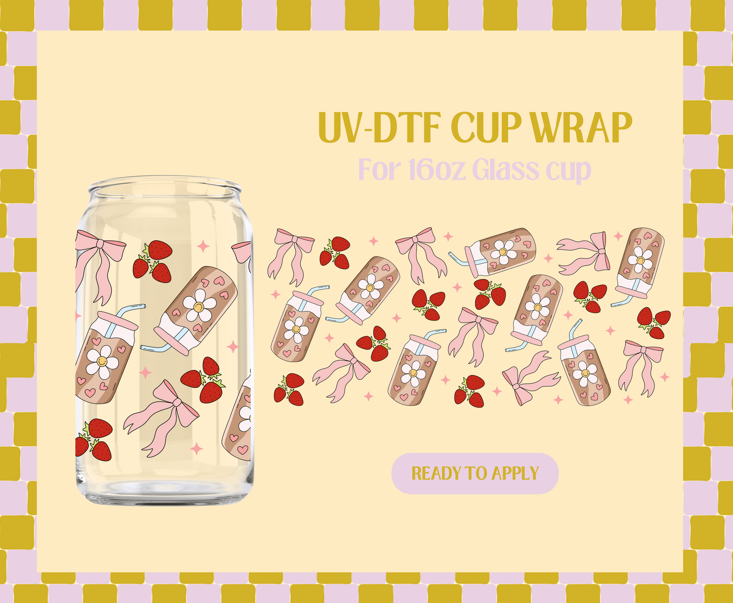 Pink Coffee Girly UV-DTF Wrap