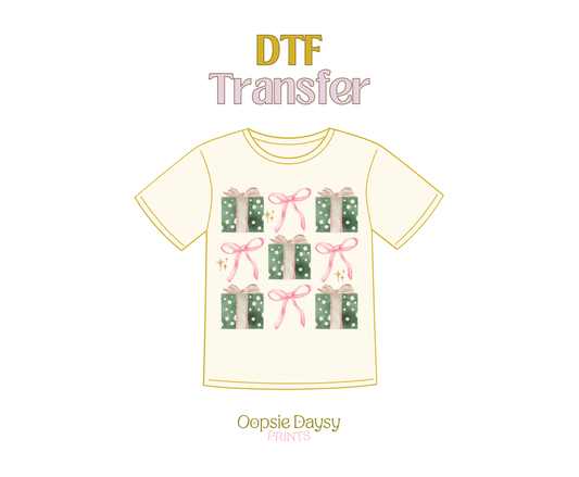 Pink Coquette Presents DTF Transfer