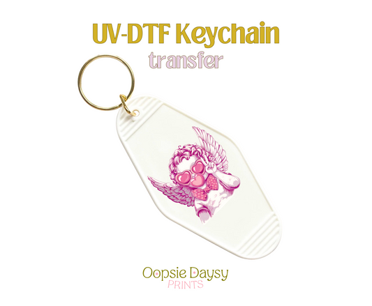 Pink Cupid UV-DTF Keychain