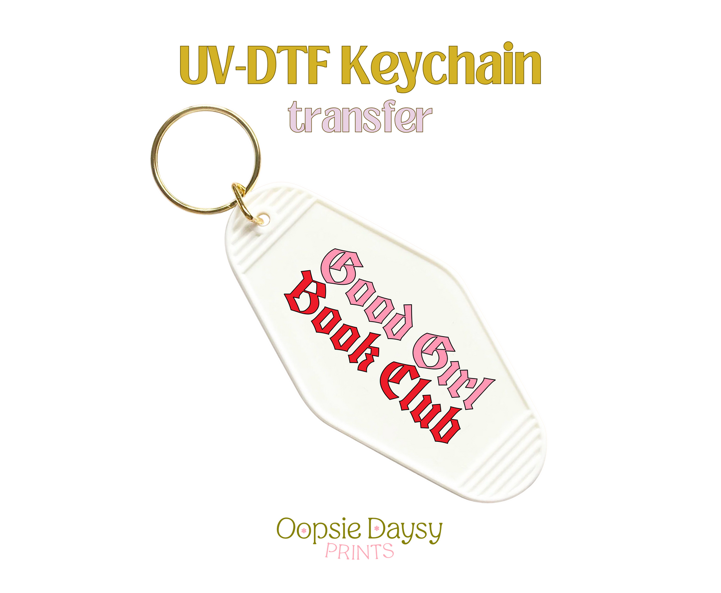 Pink Red Good Girl BC UV-DTF Keychain