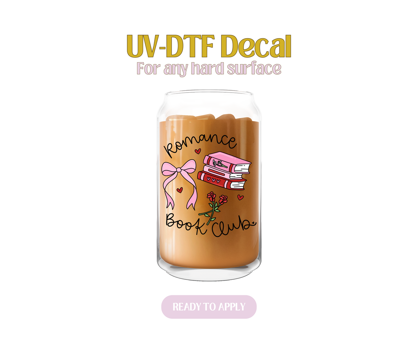 Pink Romance Book Club UV-DTF Decal