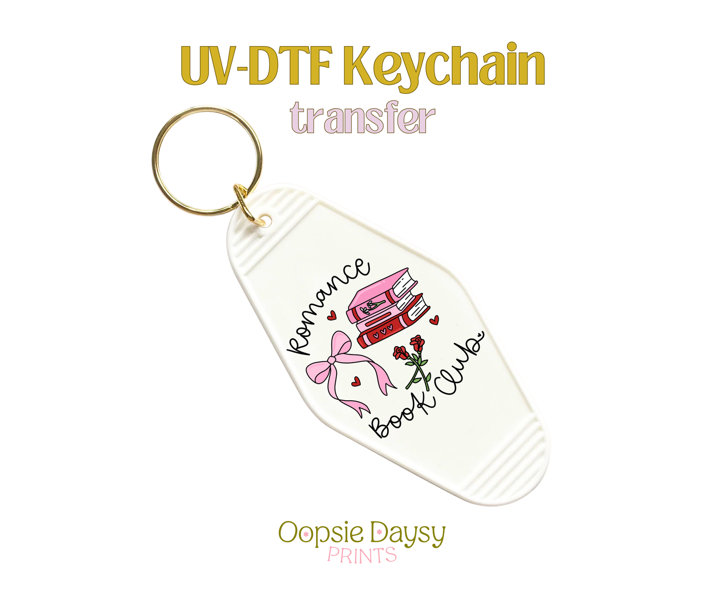 Pink Romance Book Club UV-DTF Keychain