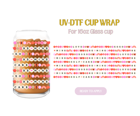 Pink Valentines Friendship Bracelets UV-DTF Wrap