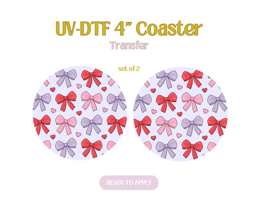 Pinky Bows UV-DTF 4" Coaster